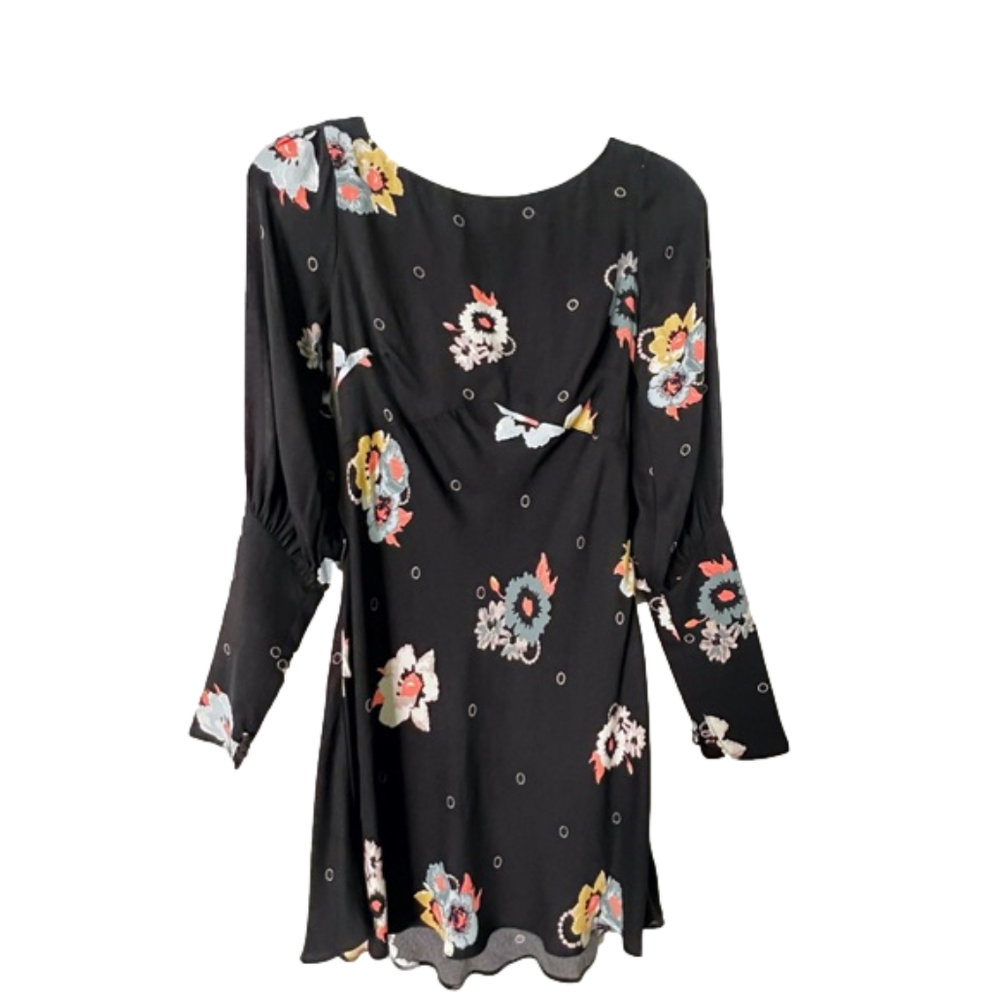 NWT Free People Black Floral Dress Size 0